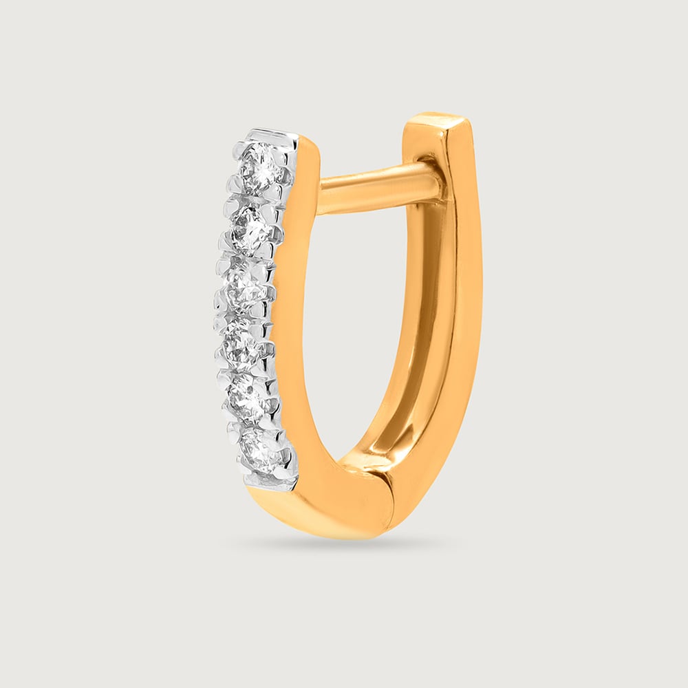 14KT Yellow Gold Diamond Nose Pin,,hi-res image number null