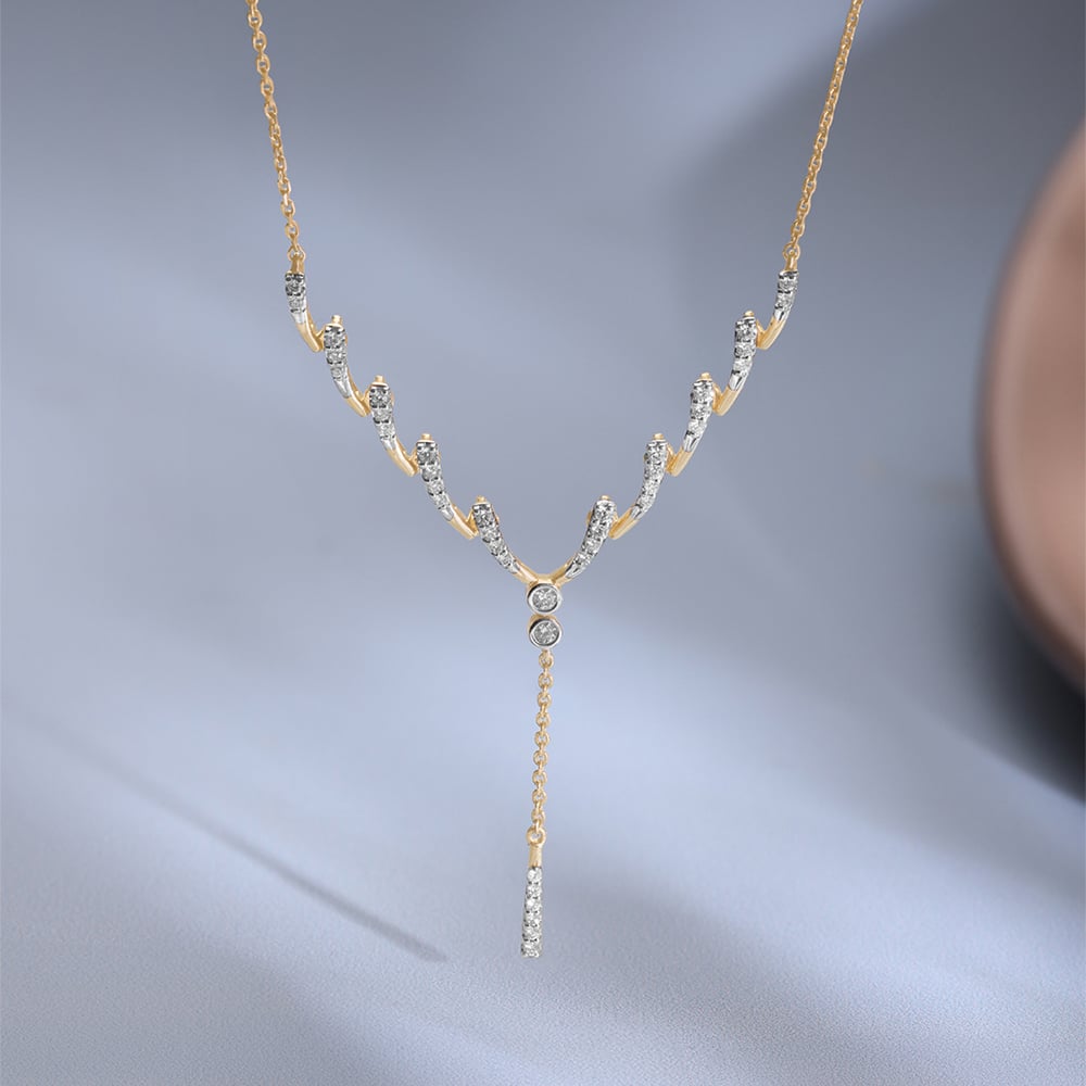 Curvy Spark Drop Diamond Necklace,,hi-res image number null