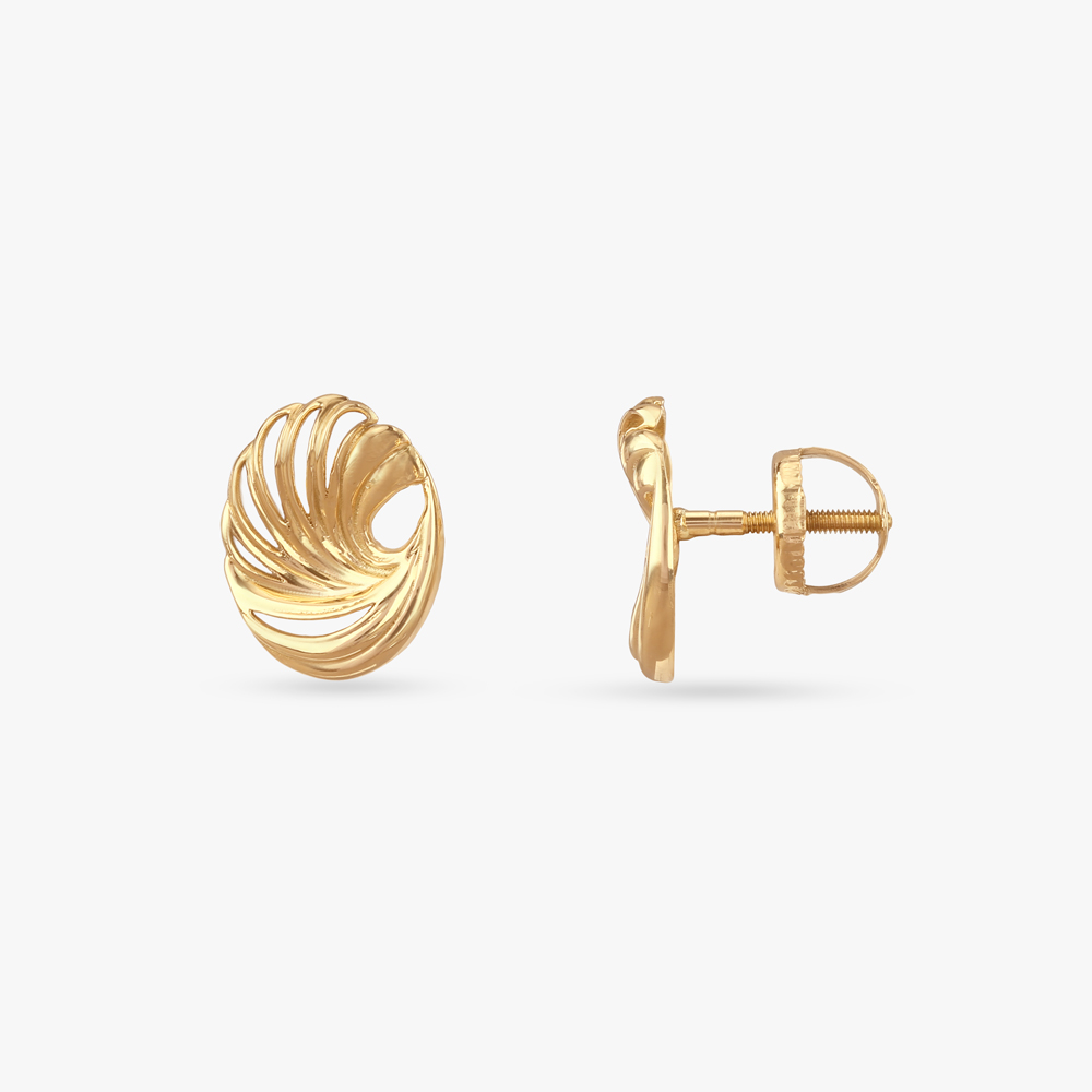 Tidal Twist Gold Stud Earrings,,hi-res image number null
