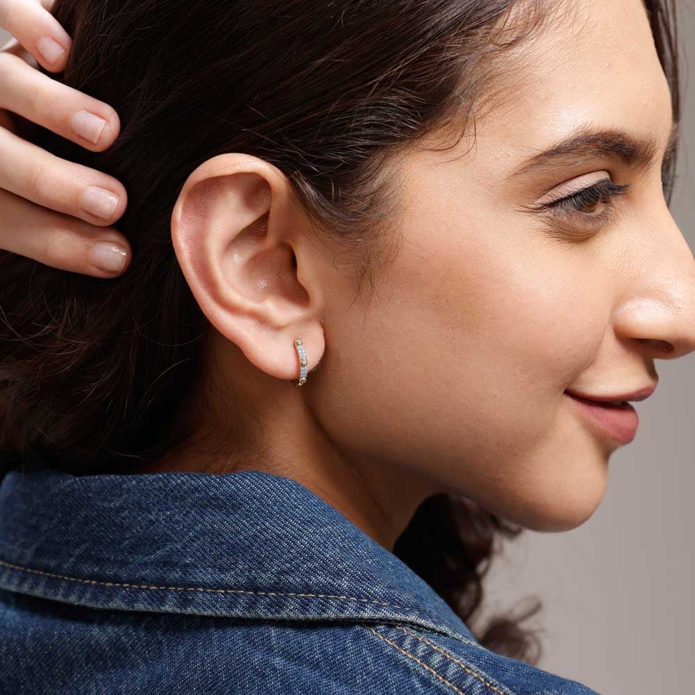Trendy Spark Diamond Hoop Earrings,,hi-res image number null
