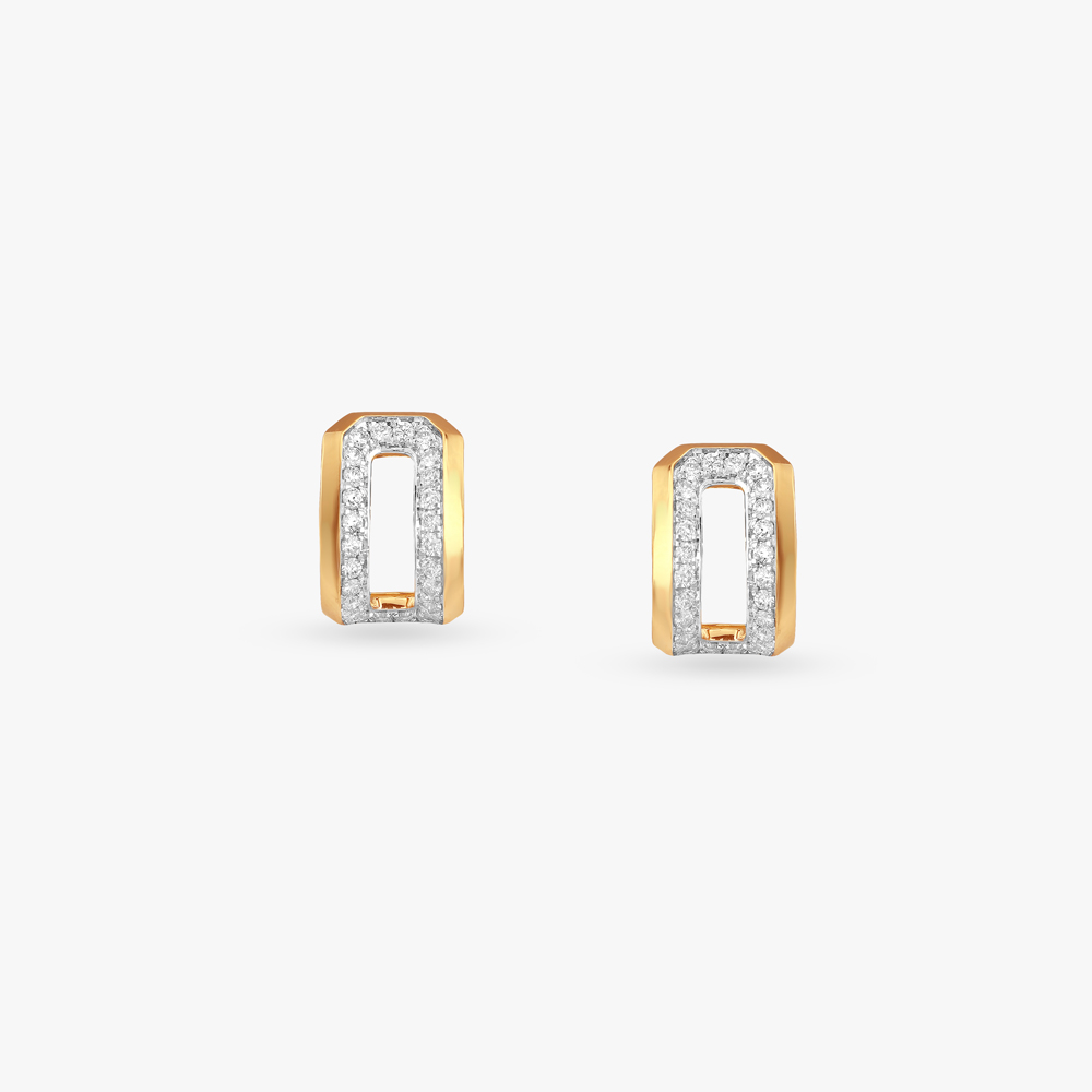 Urban Frame Diamond Hoop Earrings,,hi-res image number null
