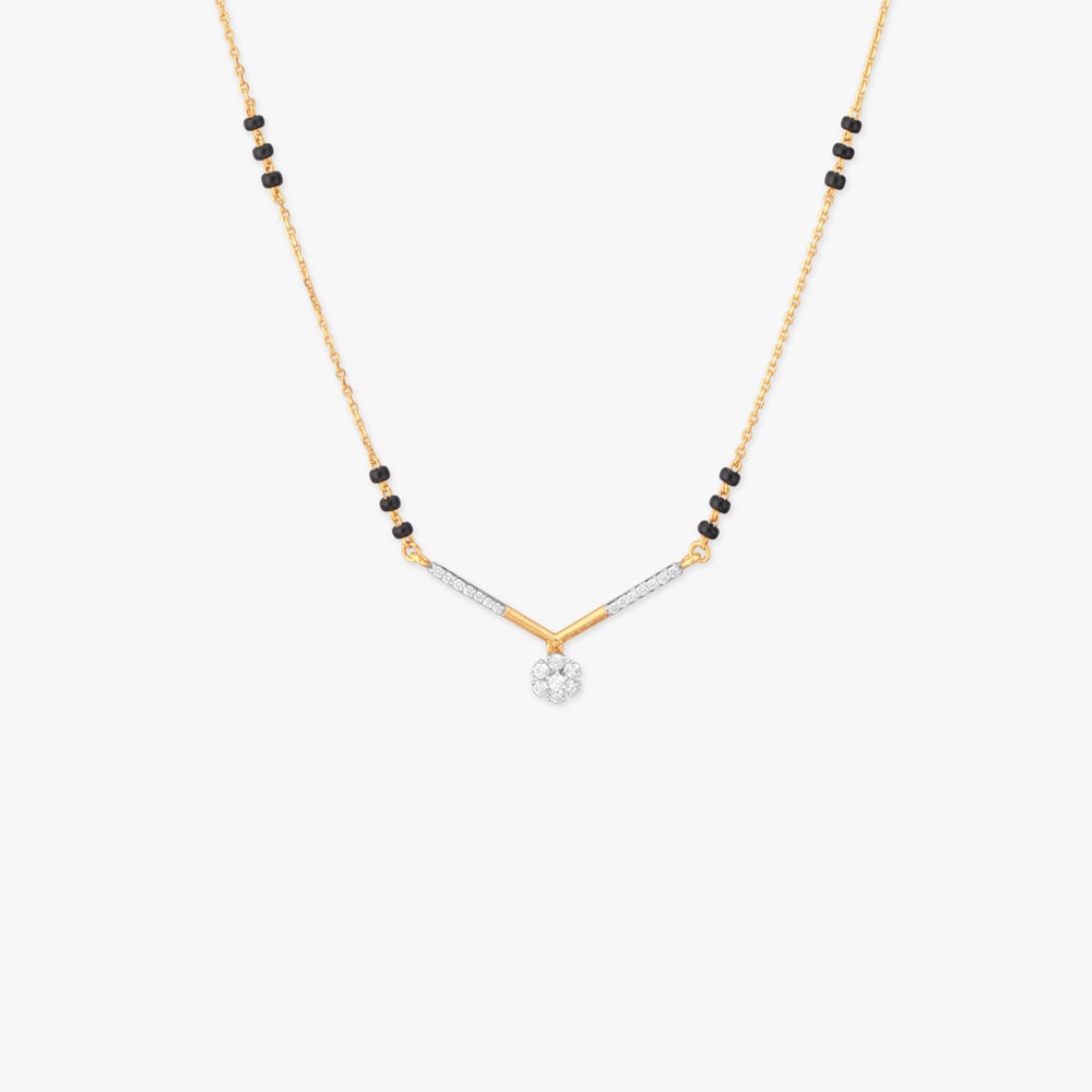 Angular Petal Diamond Mangalsutra,,hi-res image number null