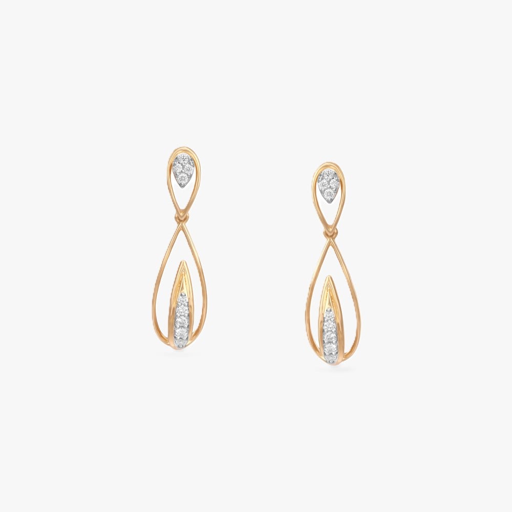 Floating Teardrop Diamond Drop Earrings,,hi-res image number null