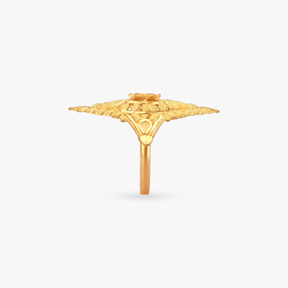Floral Lattice Gold Ring,,hi-res image number null