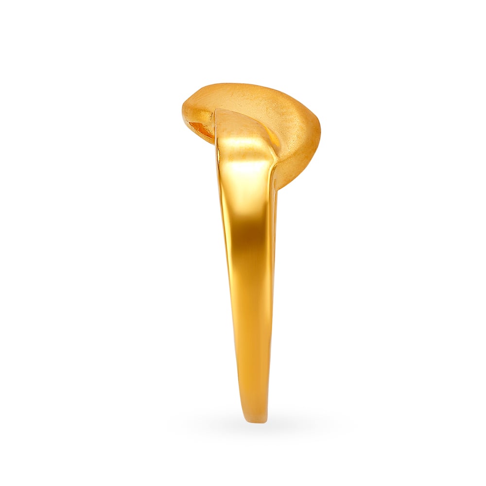 S Shaped Yellow Gold Finger Ring for Men,,hi-res image number null