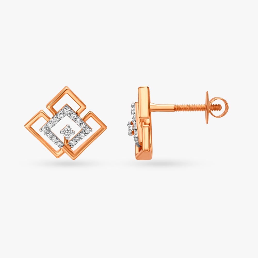 Minimalistic Chic Diamond Stud Earrings,,hi-res image number null