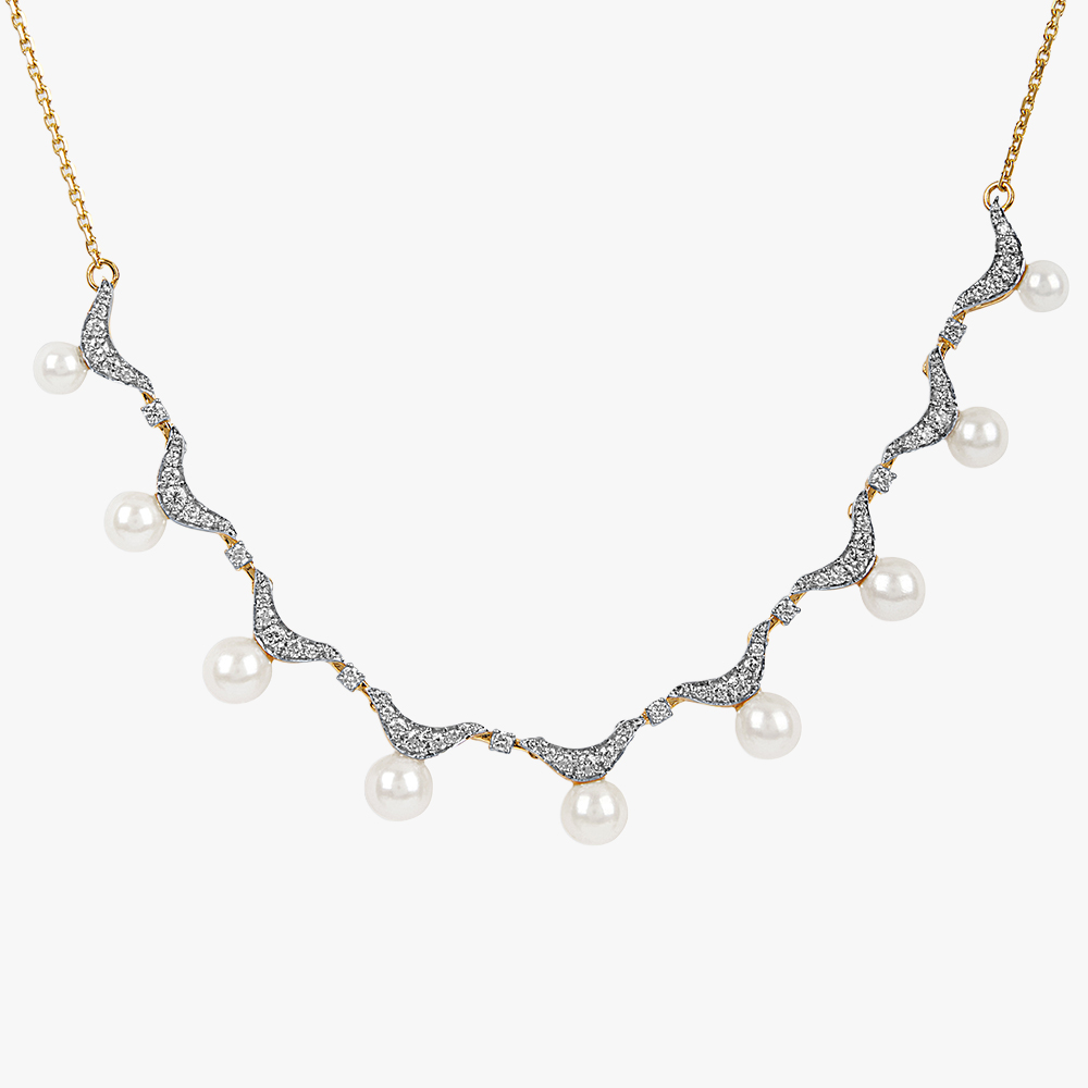Moonlit Wave Diamond Necklace Set,,hi-res image number null