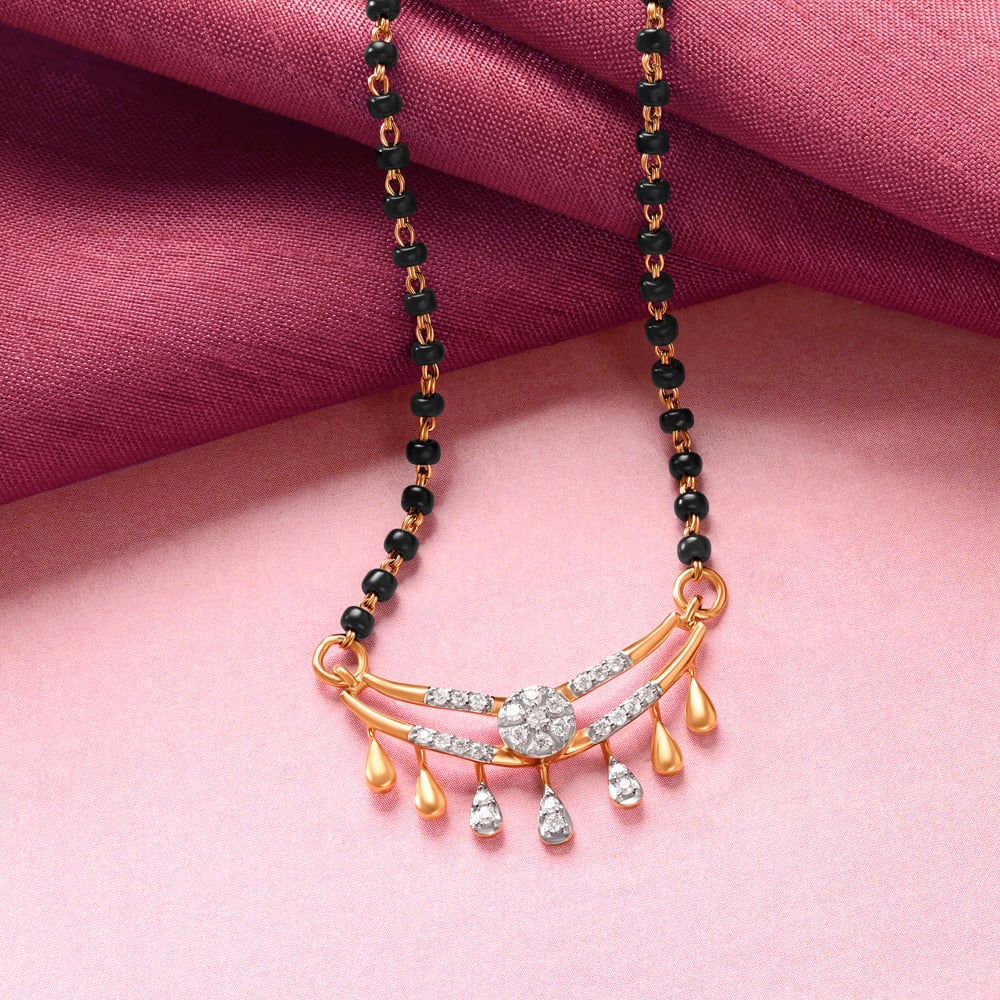 Evergreen Leafy Diamond Mangalsutra,,hi-res image number null