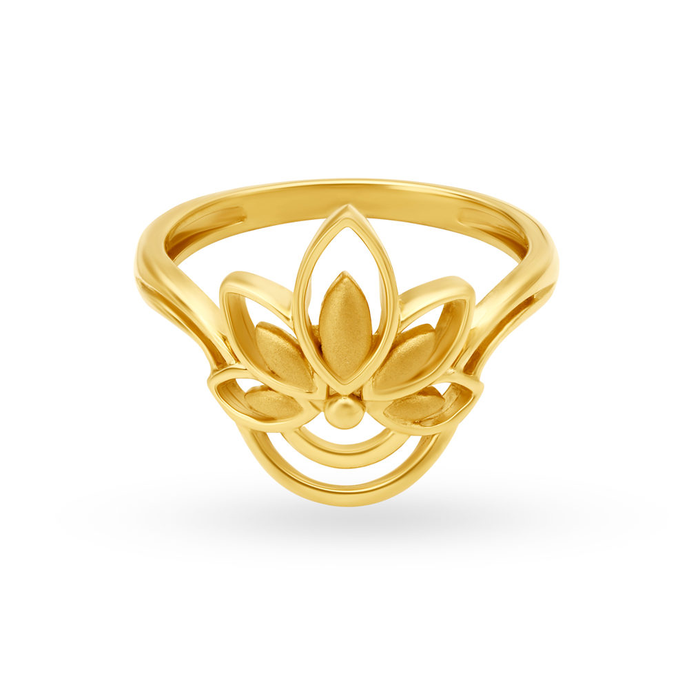 Glorious 22 Karat Yellow Gold Lotus Finger Ring,,hi-res image number null