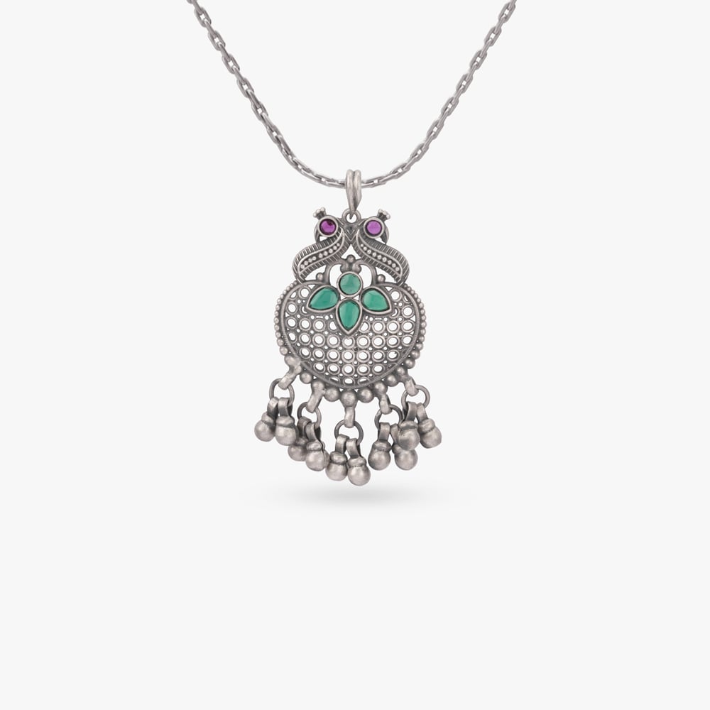 

Peacock Blossom Silver Pendant