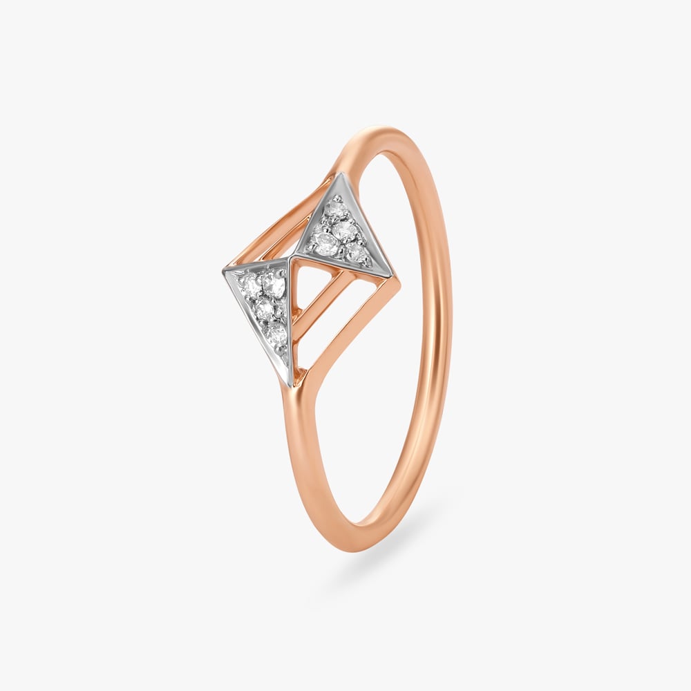 Mystic Pyramid Diamond Finger Ring