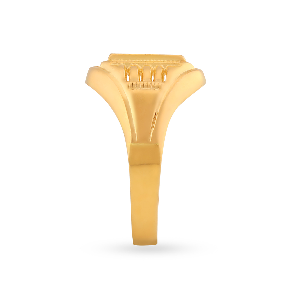 Stately 22 Karat Yellow Gold Floral Ring,,hi-res image number null