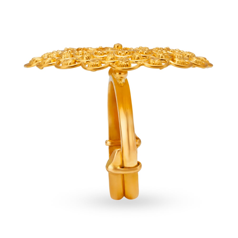 Majestic Floral Gold Finger Ring,,hi-res image number null