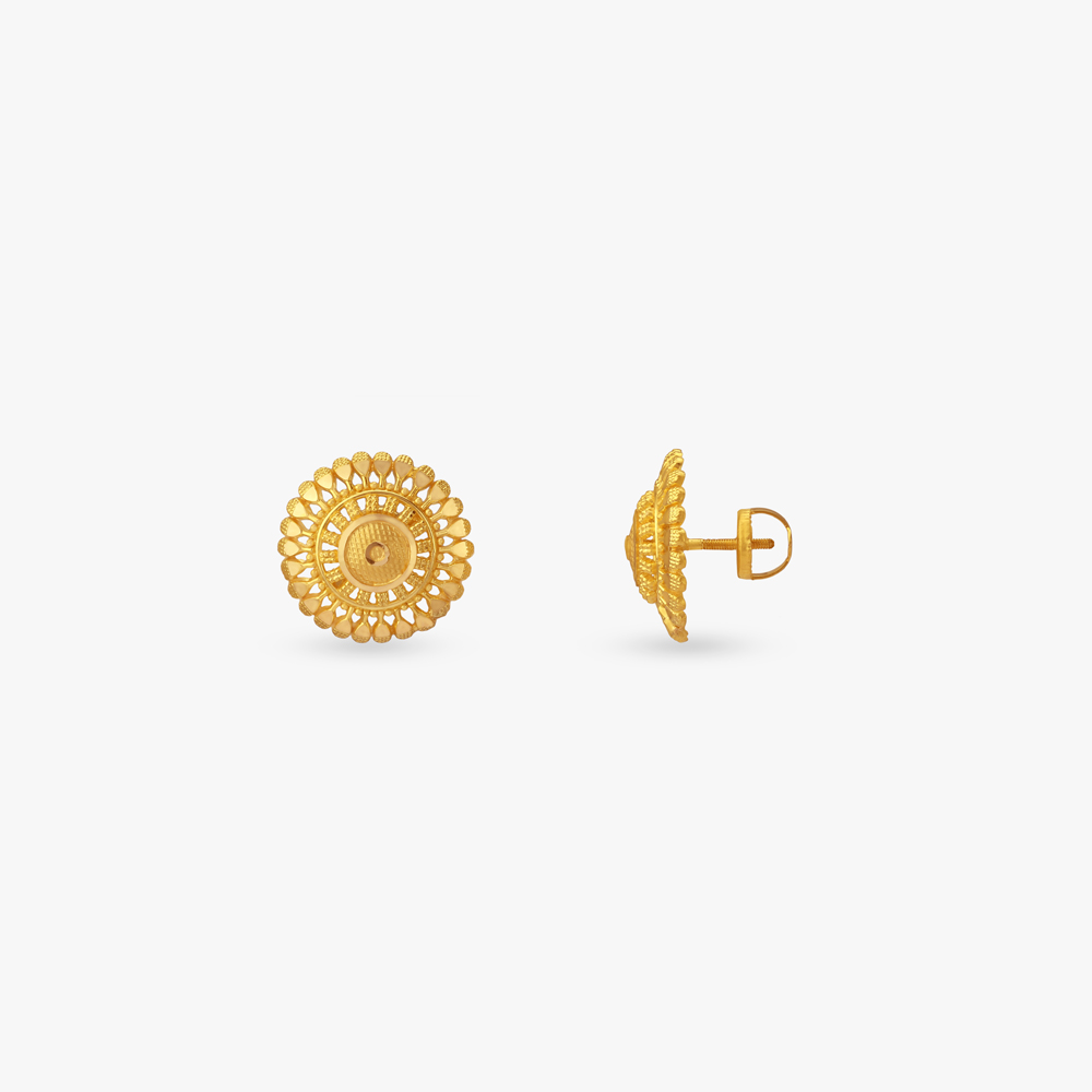 Eternal Radiance Gold Stud Earrings,,hi-res image number null