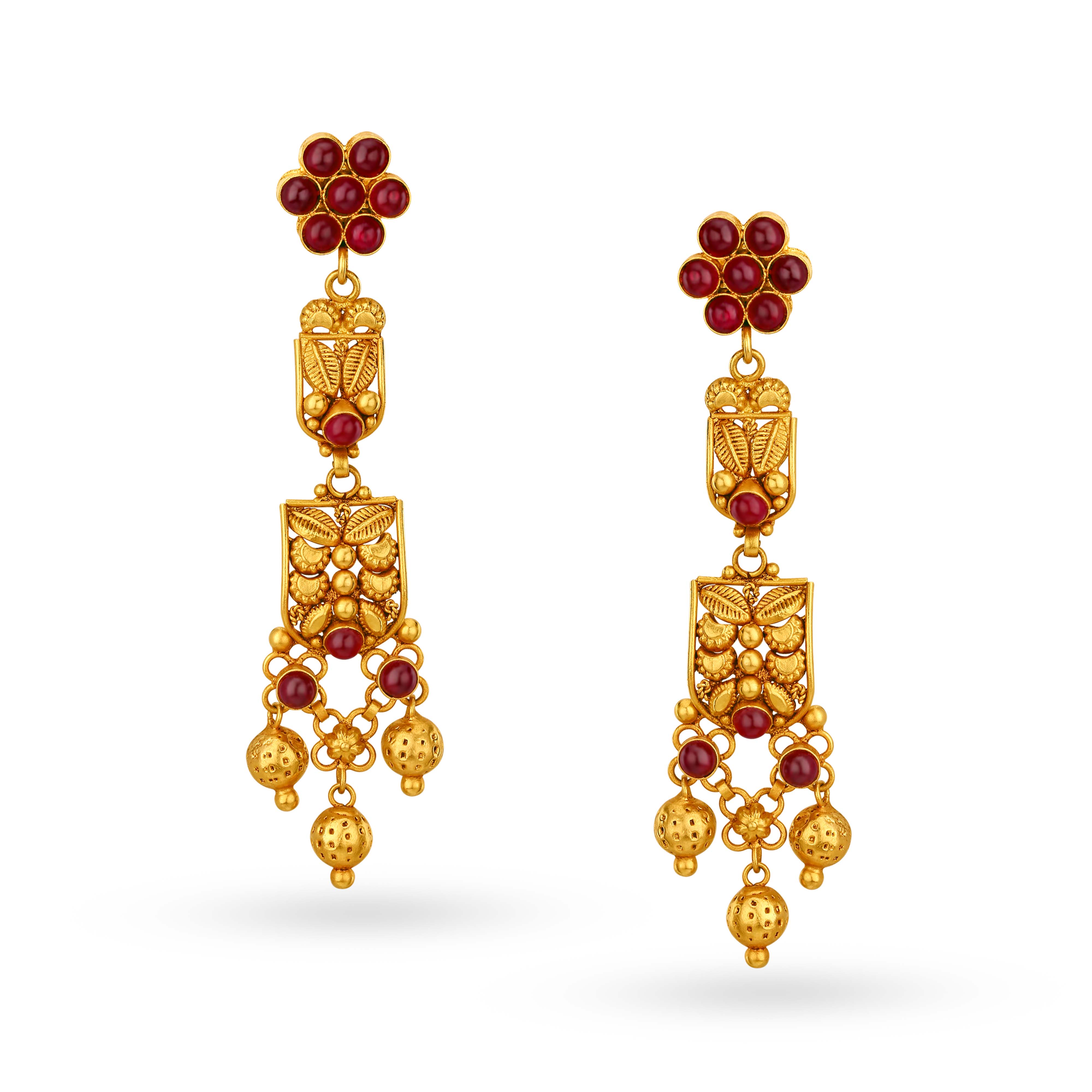 Crimson Flowers Necklace Set,,hi-res image number null