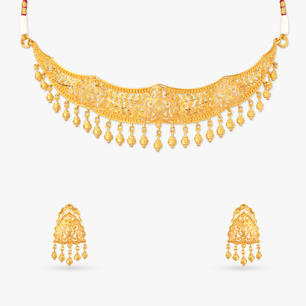 Regal Opulence Gold Necklace Set,,hi-res image number null