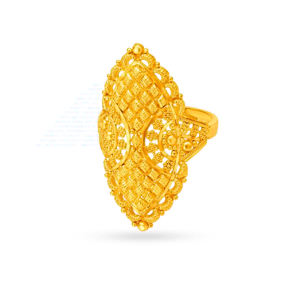 Royal Jali Work Gold Finger Ring,,hi-res image number null