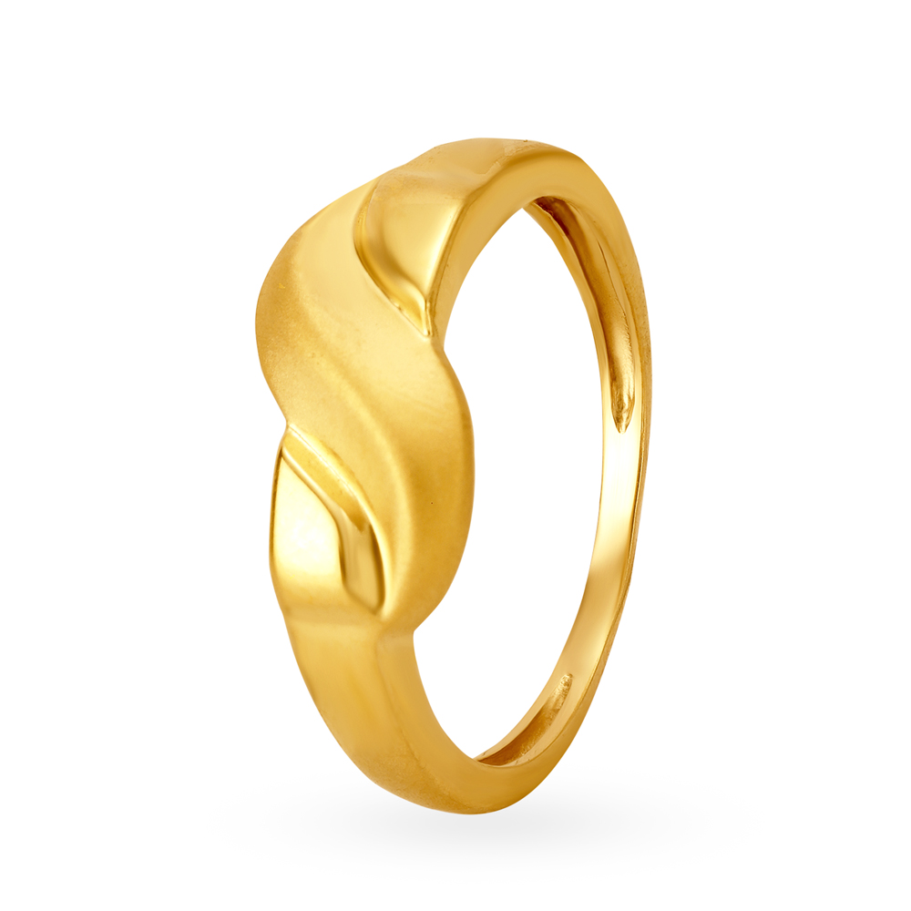 Abstract Ridge Gold Ring