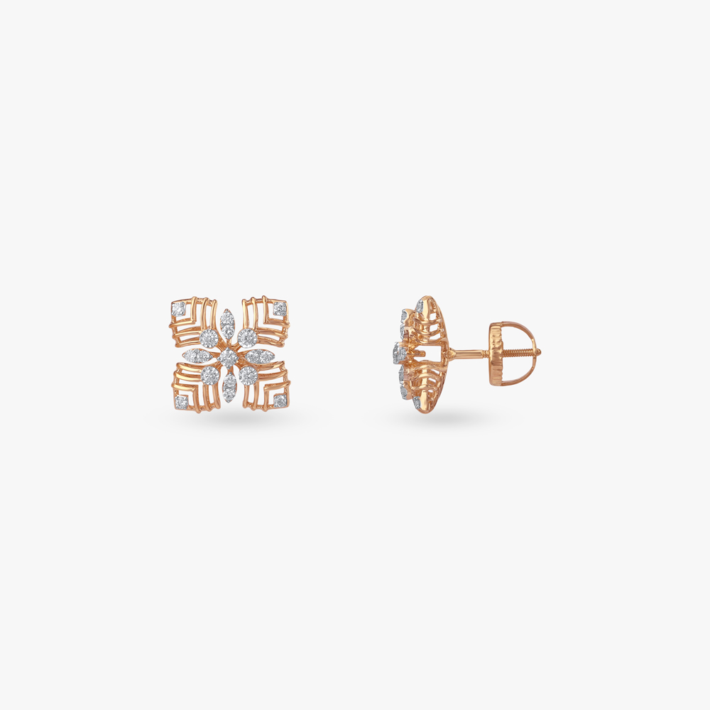 Radiant Square Diamond Stud Earrings,,hi-res image number null