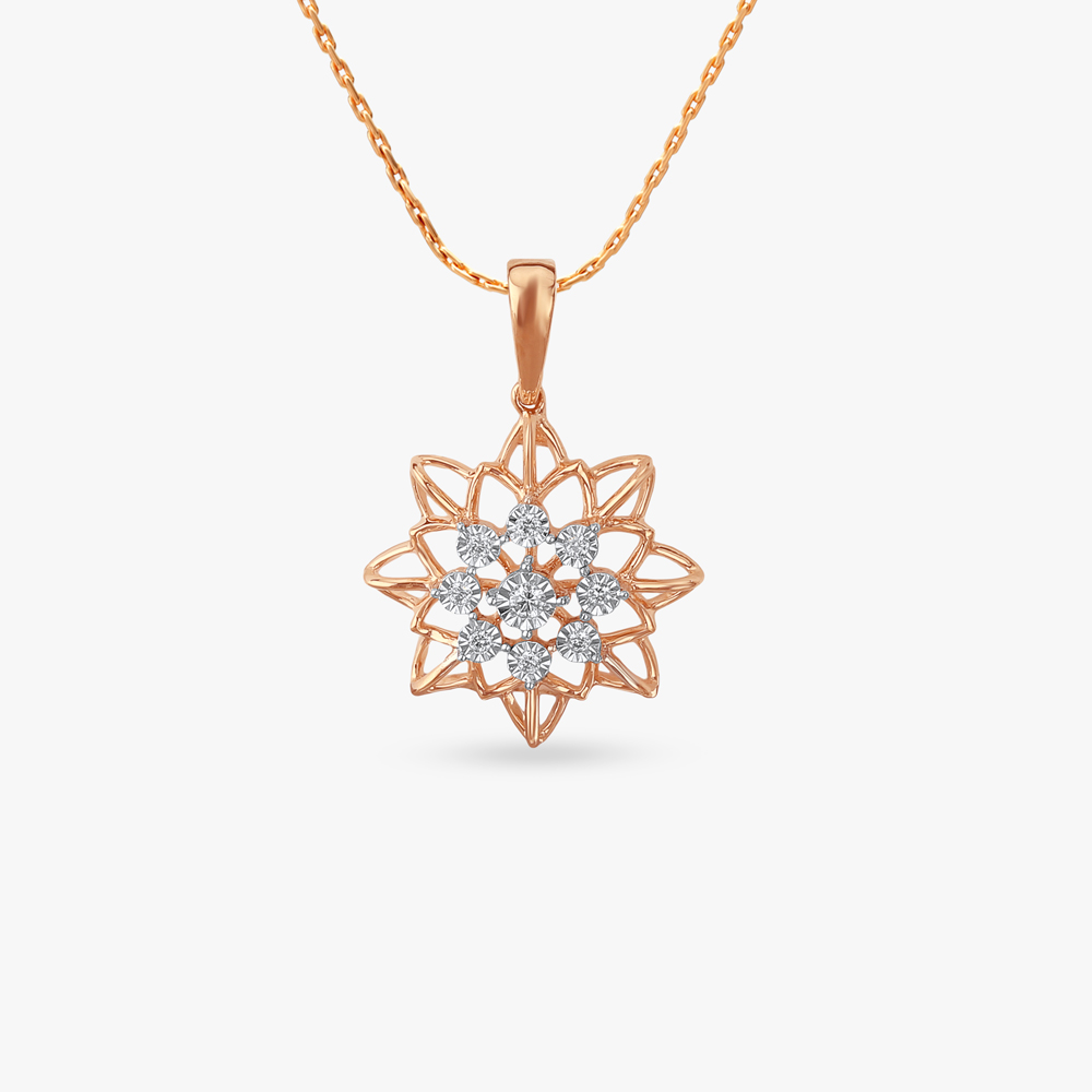 Floral Lattice Diamond Pendant,,hi-res image number null