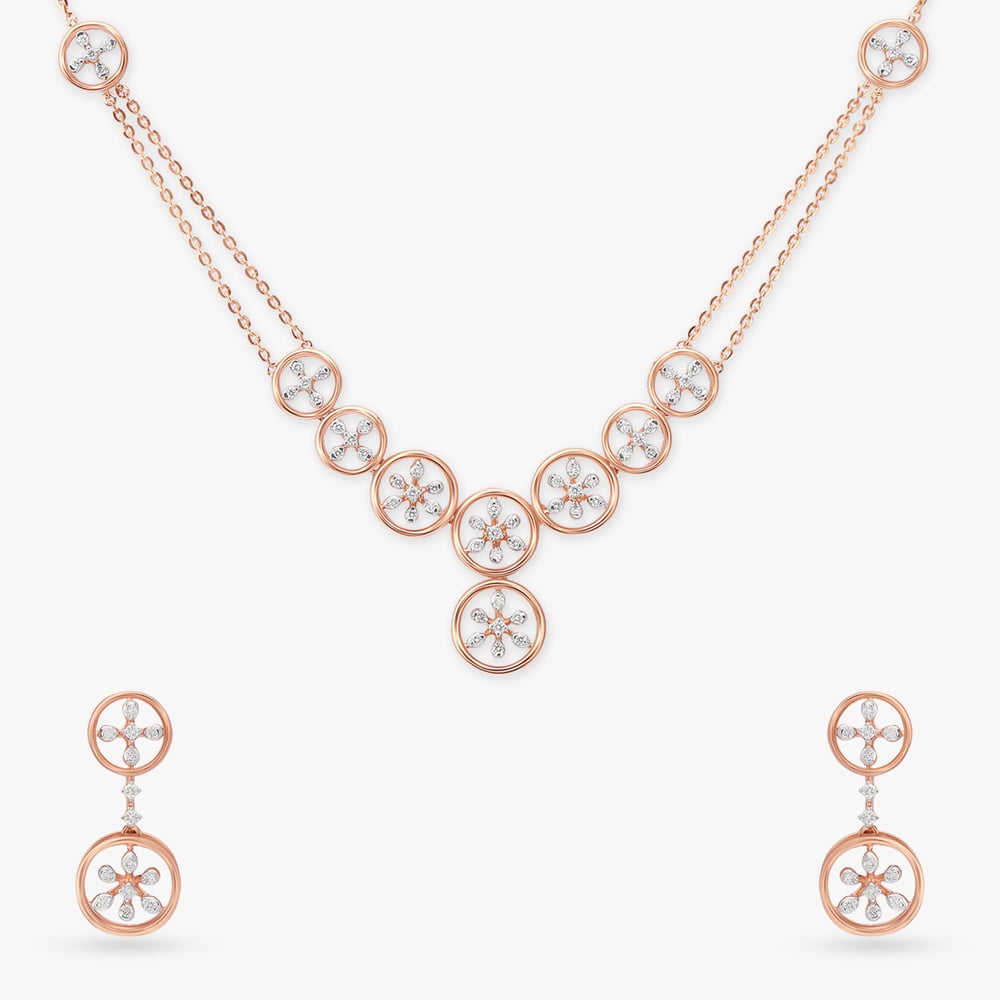 Shimmering Minimal Diamond Necklace Set,,hi-res image number null