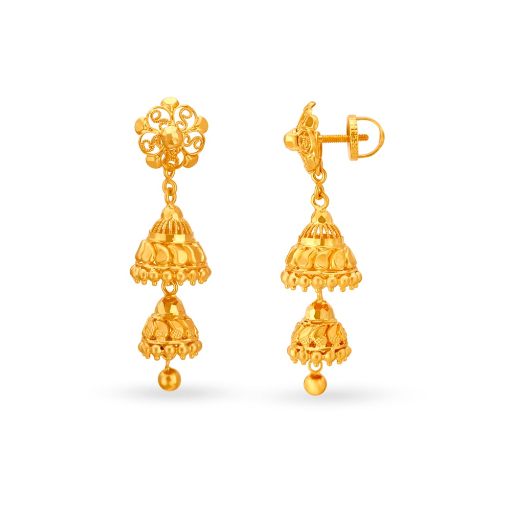 Traditional Double Layer Jhumka,,hi-res image number null