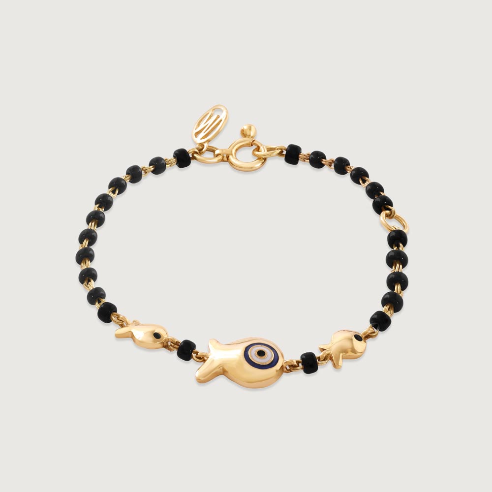 Evil Eye Splash Gold Bracelet,,hi-res image number null