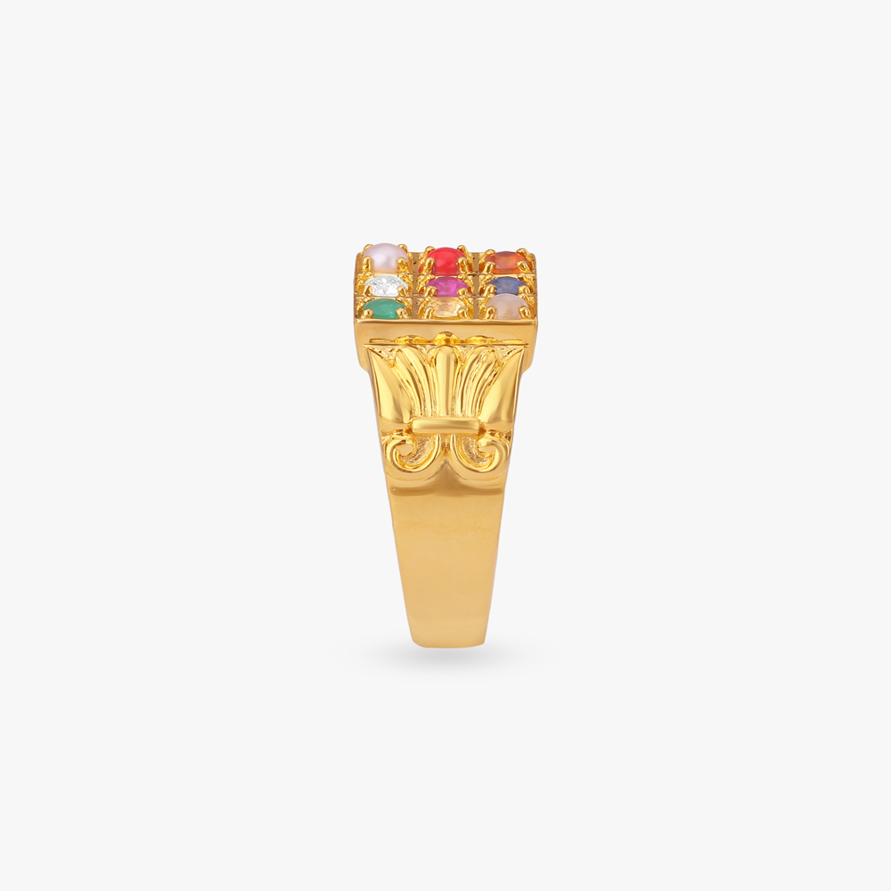 Royal Navaratna Diamond Ring For Men,,hi-res image number null