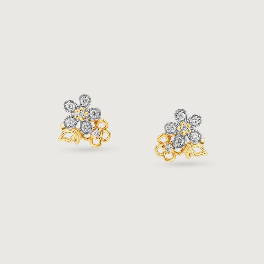 Butterfly Garden Diamond Stud Earrings,,hi-res image number null