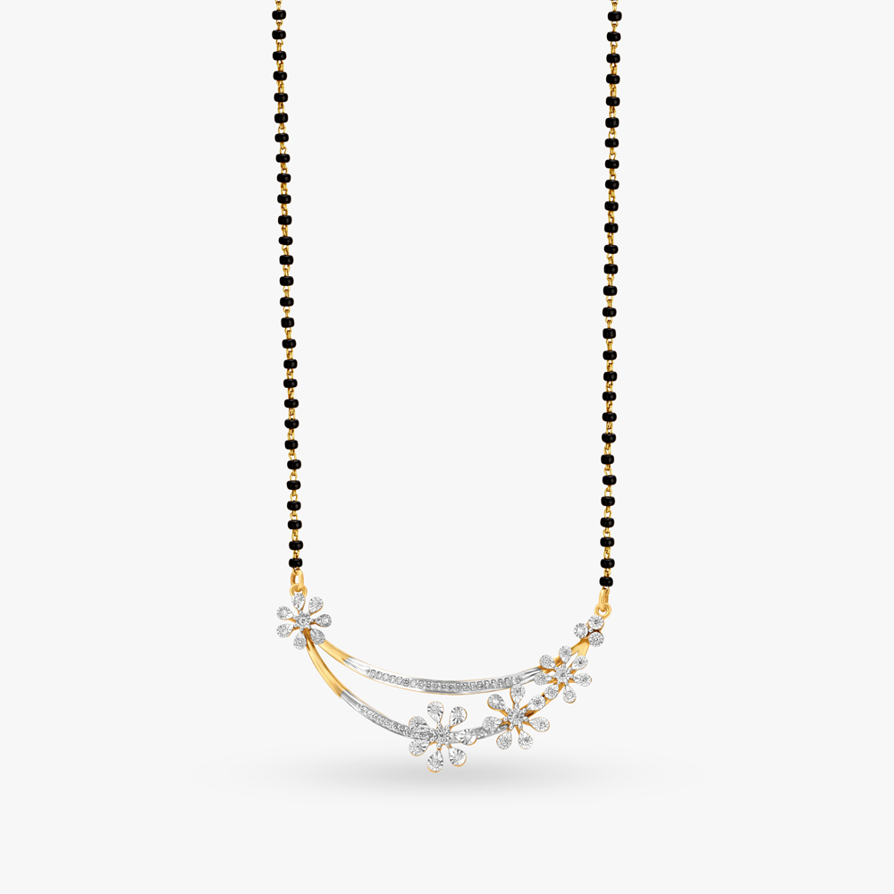 Entrancing Floral Diamond Mangalsutra,,hi-res image number null