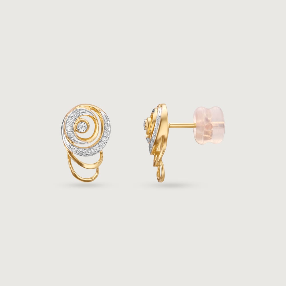 Solar Swirl Diamond Stud Earrings,,hi-res image number null