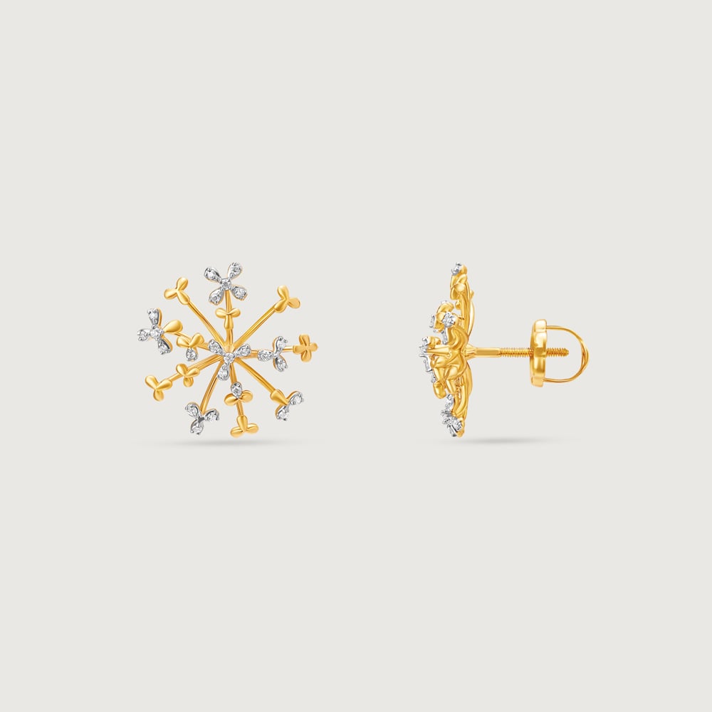 Filigree Florets Diamond Stud Earrings,,hi-res image number null