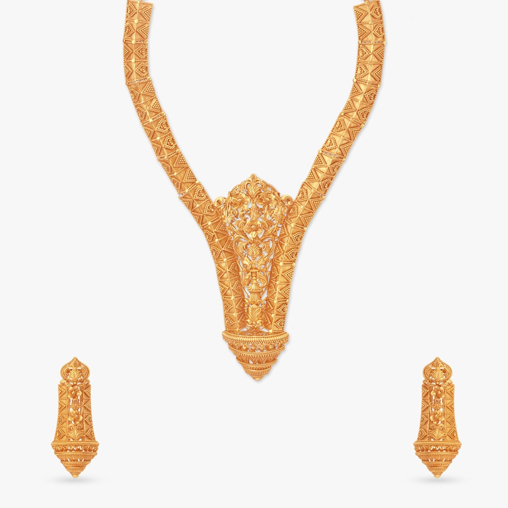 Sanctum of Petals Gold Necklace Set,,hi-res image number null
