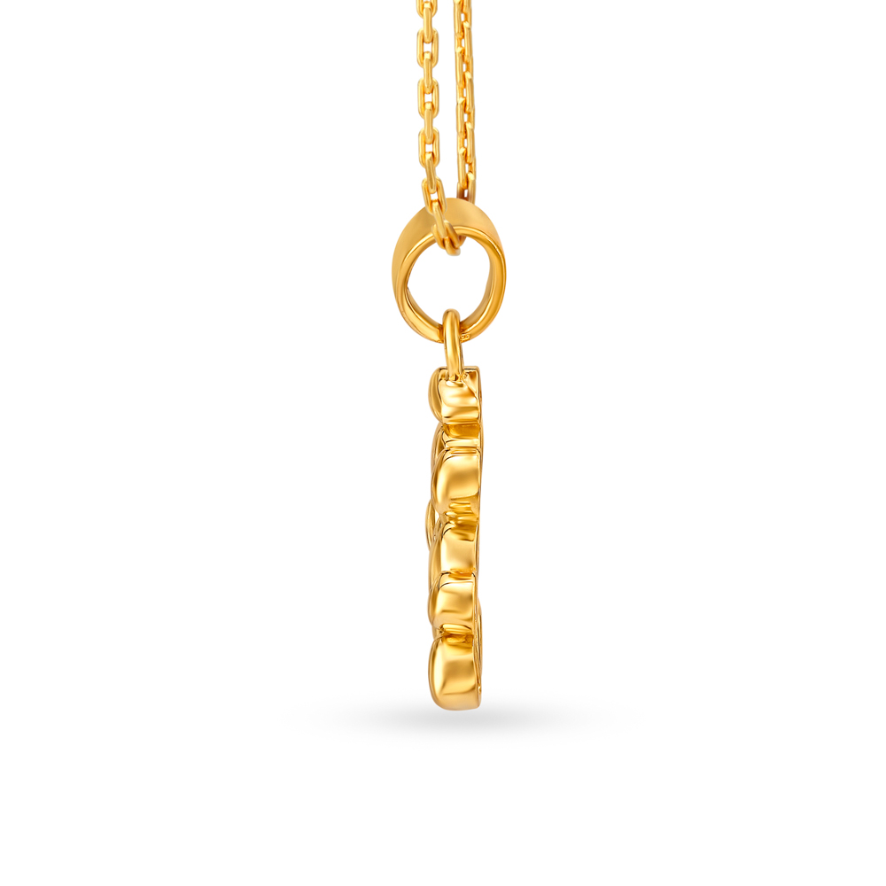 Classic Gold Pendant with Ganesha Design,,hi-res image number null