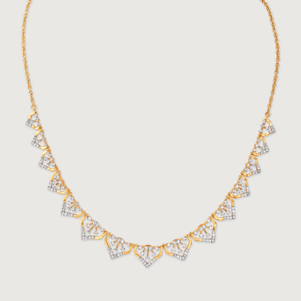 Geometric Chic Gold & Diamond Necklace,,hi-res image number null