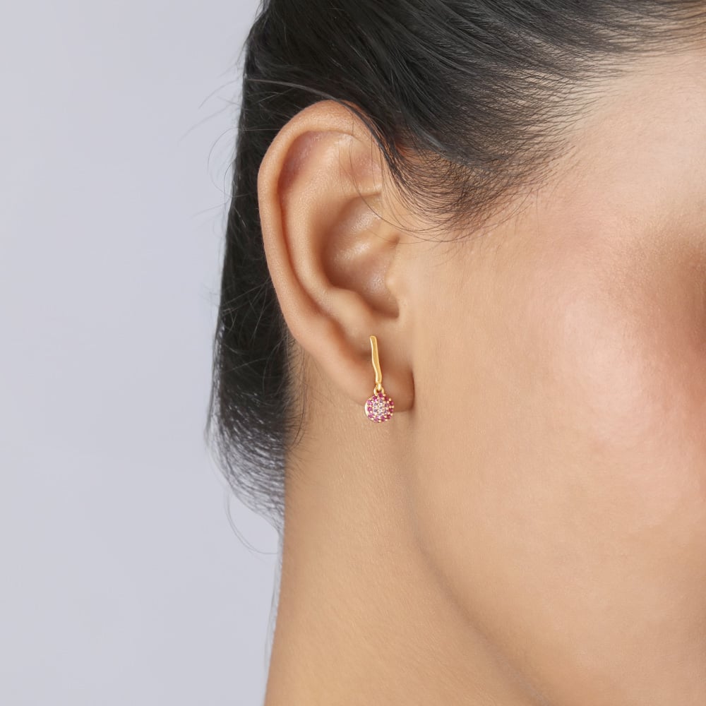 Berry Bling Zirconia Drop Earrings,,hi-res image number null
