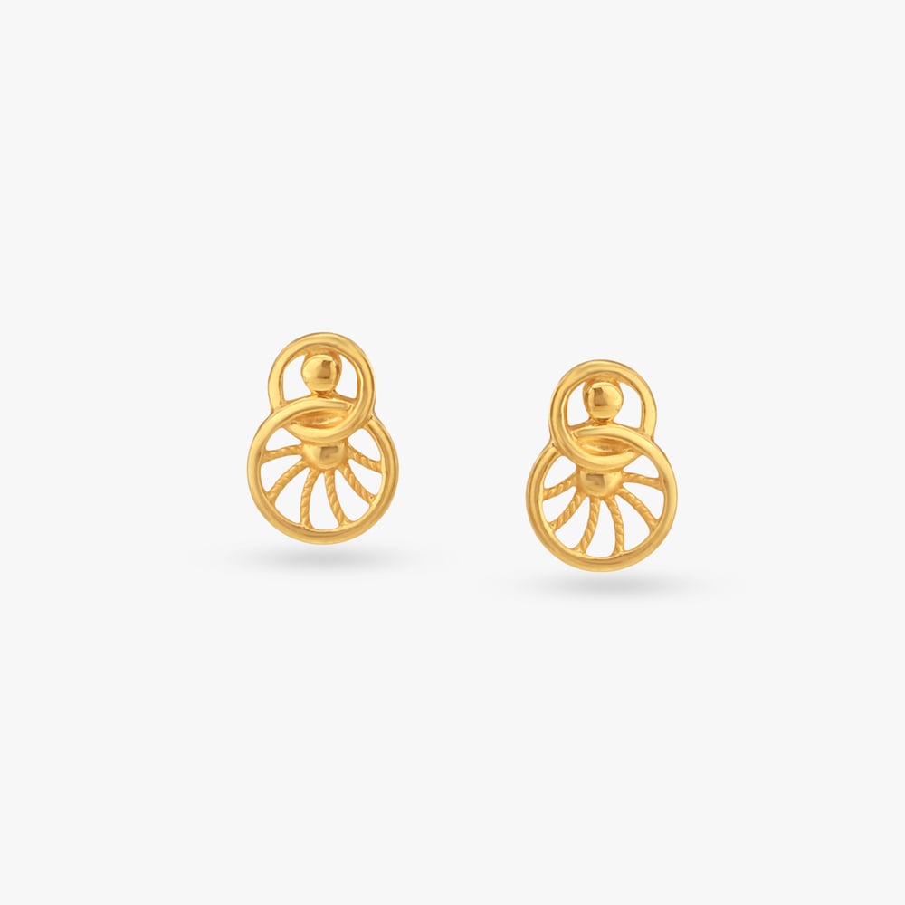 

Tiny Wheel Gold Stud Earrings for Kids
