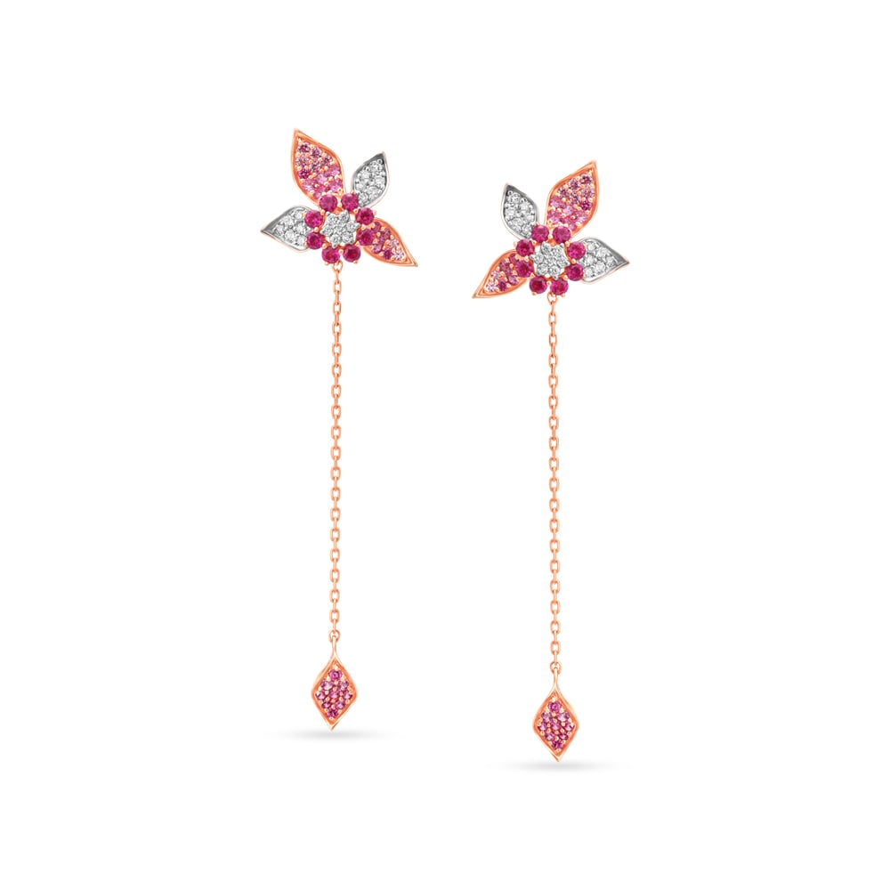 14kt Rose Gold Springs Favorite Diamond Drop Earrings,,hi-res image number null