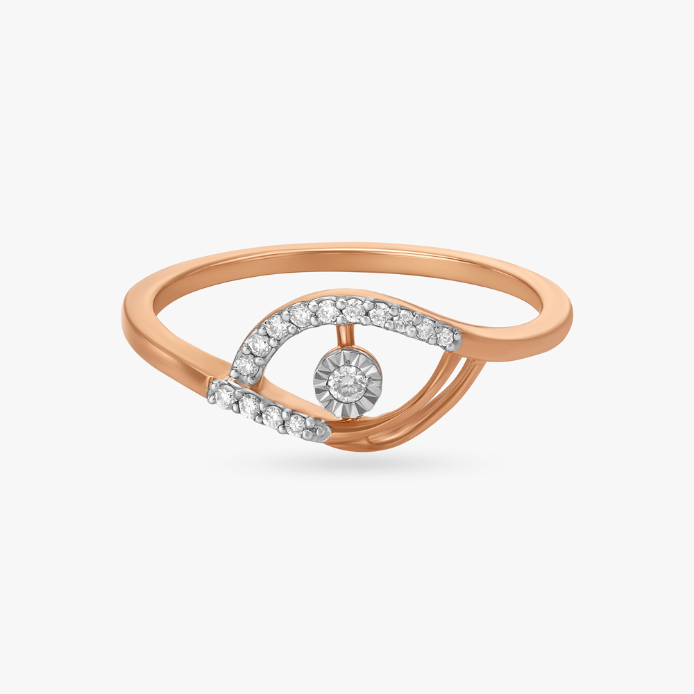 Simple Leafy Diamond Ring,,hi-res image number null