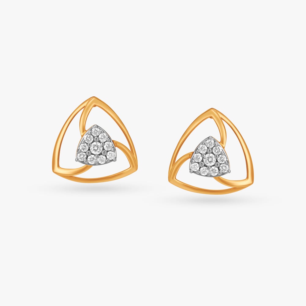 Modish Triangles Diamond Stud Earrings,,hi-res image number null