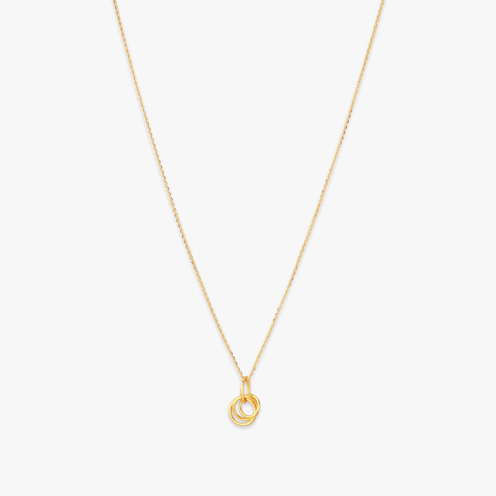 Interlinked Circle Gold Pendant with Chain,,hi-res image number null