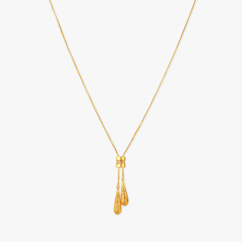

Engraved Barrel Gold Pendant with Chain