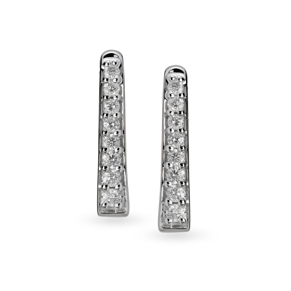 Bewitching Geometric Diamond Hoop Earrings,,hi-res image number null