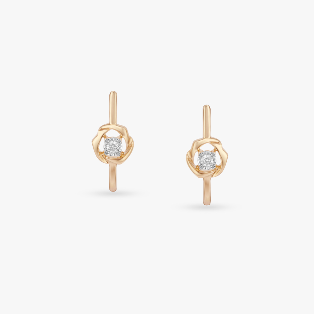 Bloom Nest Diamond Hoop Earrings,,hi-res image number null