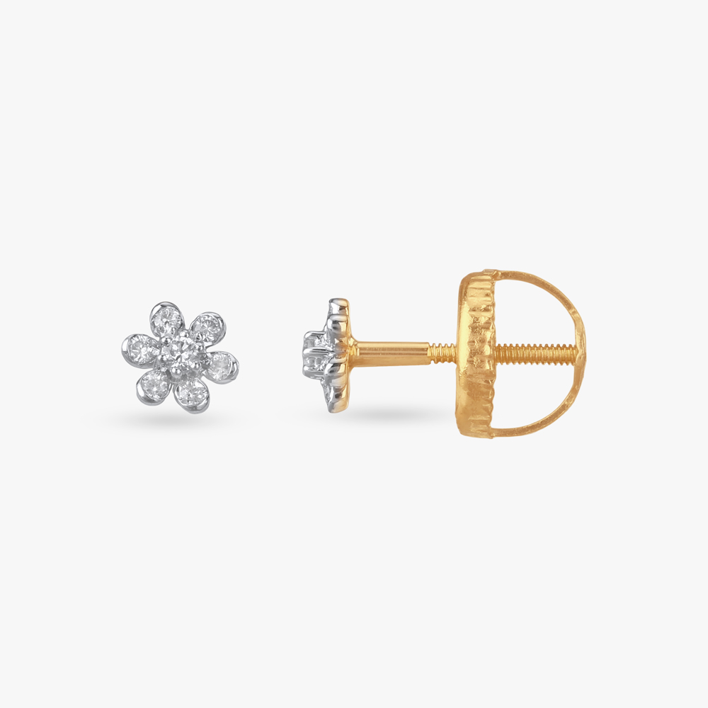Petal Shine Diamond Stud Earrings,,hi-res image number null