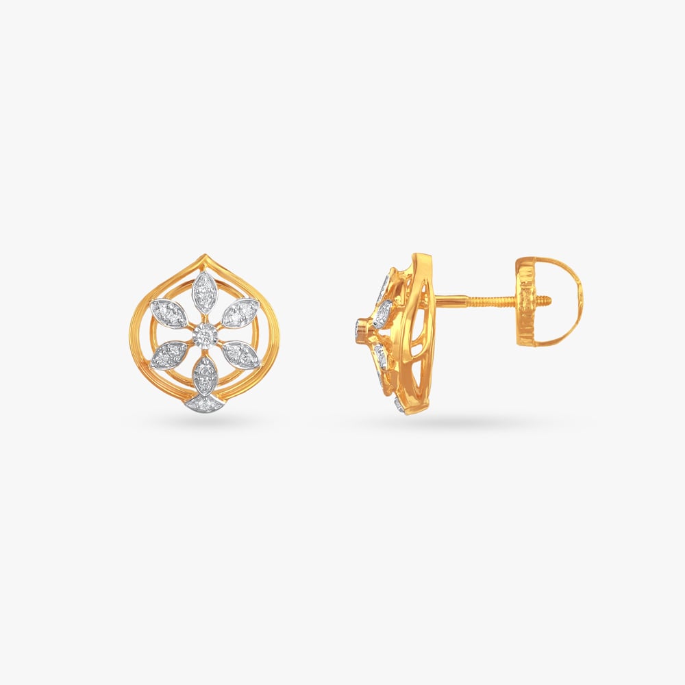 Petal Prism Diamond Stud Earrings,,hi-res image number null