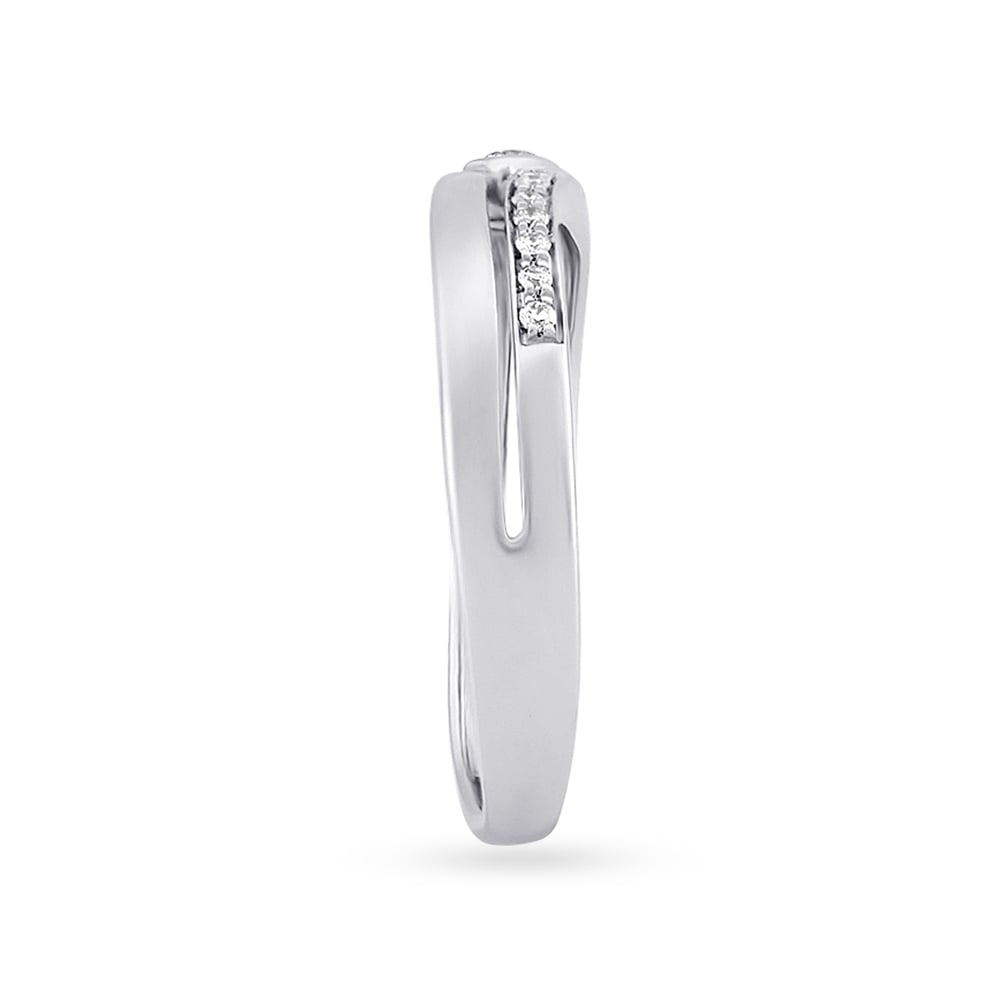 Arc Glint Platinum and Diamond Ring,,hi-res image number null