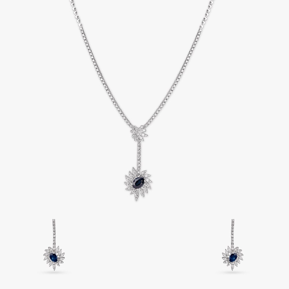 Opulent Twilight Bloom Diamond Necklace Set,,hi-res image number null