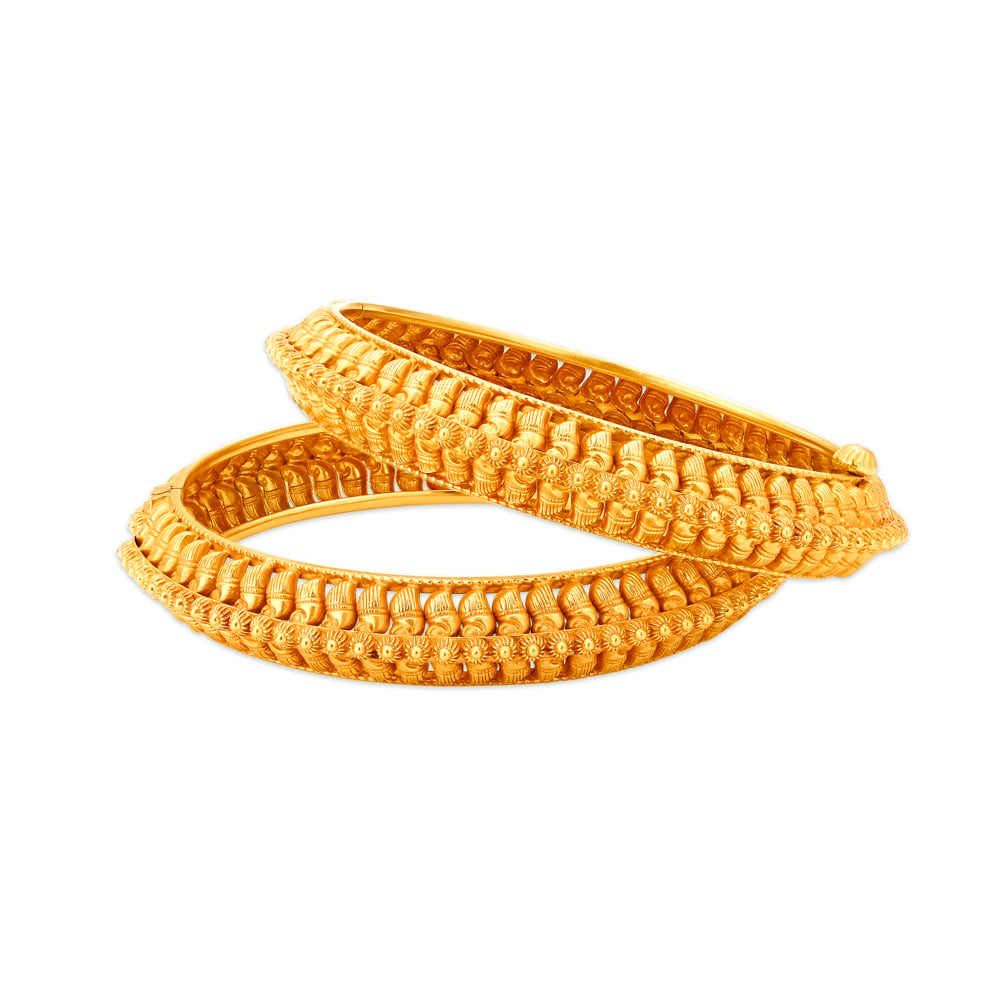 Ornate Beauty Gold Bangles,,hi-res image number null
