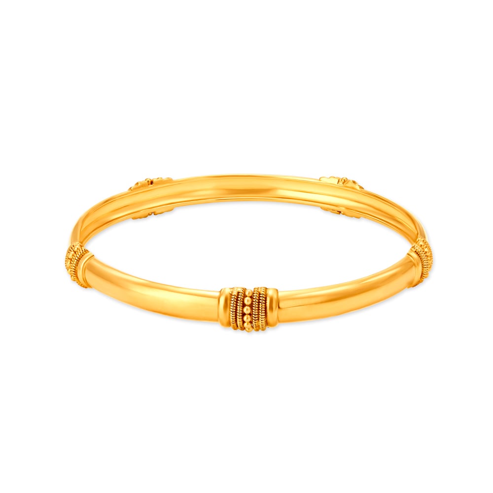 Impressive 22 Karat Yellow Gold Pillar Bangle,,hi-res image number null